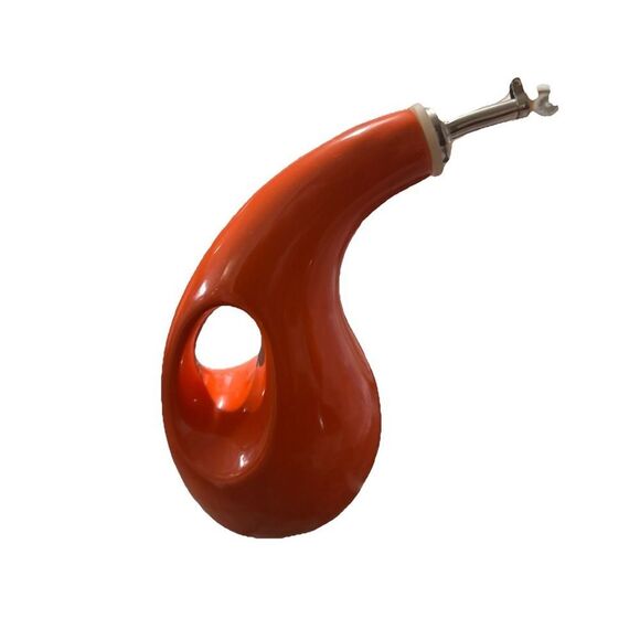 Rachael Ray Glazed Ceramic EVOO Olive Oil Bottle Dispenser with Spout Orange - Picture 3 of 5